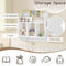 Woltu Kinderwandplank met 3 Open Vakken en 4 Haken Wit 60x57x20 cm