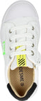 Shoesme sneakers - Witte sneaker met lichtgroen label en zwart detail - Kleur White Black