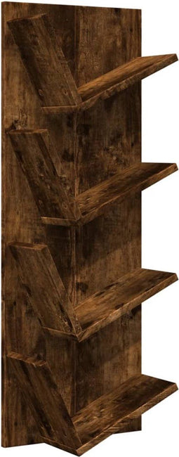 vidaXL - Wandschap - 4-laags - 33x16x90 - cm - gerookt - eikenkleurig