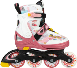 Nijdam Fruity Fro-yo - Inline Skates Verstelbaar 33-37 - Roze/Wit