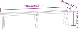 vidaXL - Tuinbank - 220 - cm - geïmpregneerd - grenenhout