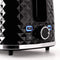 Toaster Broodrooster Retro - Zwart - Model 2024 - Vintage Geroosterd brood Toaster - met Cool Wall, Ontdooi en Opwarmfunctie