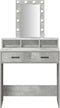 vidaXL - Make-up - Tafel - met - LED - Verlichting - - - Betonnen - Grijs, - 79x41x140 - cm