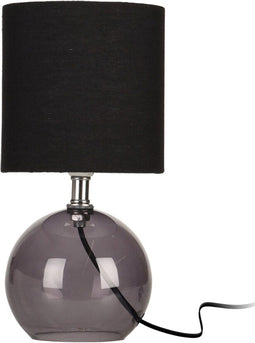 Merkloos - Tafellamp - Glazen basis - 24 cm - Zwart
