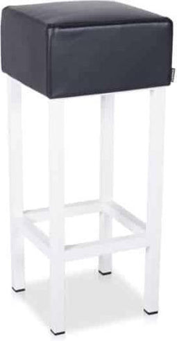 Barkruk Design met wit frame en zitting zwart