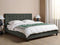 ROCHELLE - Tweepersoonsbed - Donkergrijs - 180 x 200 cm - Polyester