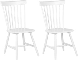 BURGES - Eetkamerstoel - Wit - Rubberhout