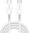 imoshion Kabel - USB C naar USB C Kabel - 3 meter - Snellader 60W - USB-C Oplader Kabel - Geschikt voor o.a. Apple iPhone 15/16 en Samsung - Wit