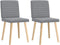 vidaXL - Eetkamerstoelen - 2 - st - stof - lichtgrijs