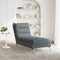 vidaXL - Chaise - longue - met - kussens - stof - donkergrijs