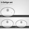 Savoré Kitchen Pannendeksel Set 3-delig - Deksel Ø 20 24 28 cm - Gehard glas RVS