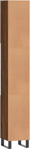 vidaXL - Badkamerkast - 30x30x190 - cm - bewerkt - hout - bruin - eikenkleur