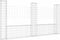 vidaXL - Schanskorf - U-vormig - met - 3 - palen - 260x20x150 - cm - ijzer