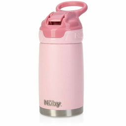 Nûby Trainingsglas - Isoleerfles 300 ml - Roestvrij staal - Roze