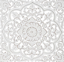Wanddecoratie DKD Home Decor Wit Mandala Indiaas Verouderde afwerking Decapé 90 x 4 x 90 cm