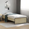 vidaXL - Bedframe - bewerkt - hout - en - metaal - sonoma - eikenkleurig - 90x200 - cm