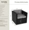 Tectake Comfortabele Wicker Fauteuil Lignano - Tuinmeubel met Armleuningen - Waterafstotende Hoezen - Zwart