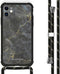 iMoshion iPhone 11 - Hoesje met Koord - Verstelbaar Koord - Zwart / Black Marble