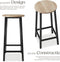 tectake® Barkruk Corby - Set van 2 - Industrieel design - MDF-hout - Lichtbruin (2 stuks)