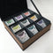 The Box For Tea Tulp - Theedoos 9 vaks met biologische thee - Blauw Bruin Goud