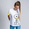 Dames-T-Shirt met Korte Mouwen Snoopy Wit - XS