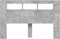 Hoofdeinde met LED 160x18,5x103,5 cm bewerkt hout betongrijs