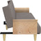 vidaXL - Slaapbank - met - armleuningen - stof - taupe