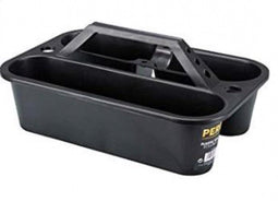 Perel gereedschapsbak, open, 3 compartimenten, schroevendraaierhouder, zwart