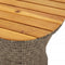 Tuinbijzettafel trommelvormig poly rattan en massief hout grijs