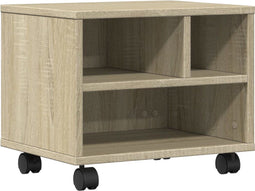vidaXL - Printerkastje - met - wielen - 41x32x34,5 - cm - sonoma - eikenkleurig