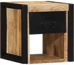 vidaXL - Nachtkastje - 40x35x40 - cm - massief - ruw - mangohout