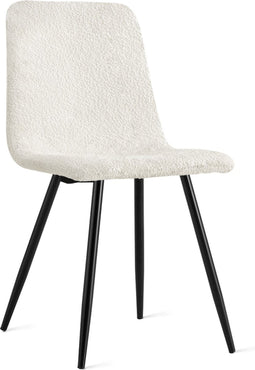 Refurna - Eetkamerstoel Brasilia Bouclé Ivoor Set van 2