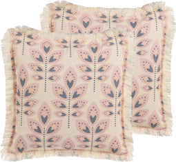 RUDBECKIA - Sierkussen set van 2 - Lichtbeige - 60 x 60 cm - Polyester