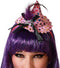 Halloween heksenhoed - mini hoedje op diadeem - one size - roze sterren - meisjes/dames