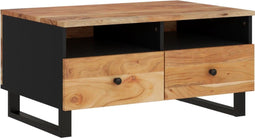vidaXL - Salontafel - 80x54x40 - cm - massief - acaciahout - en - bewerkt - hout