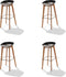 Keeve Stapelbare barkruk zwart low, berkenhouten frame en kunststof zitting, 53x47x90cm (LxBxH), 506F03SB