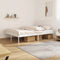 vidaXL - Bedframe - met - hoofdbord - metaal - wit - 135x190 - cm