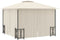 vidaXL - Prieel - met - zijwanden - en - dubbel - dak - 3x4 - m - crèmekleurig
