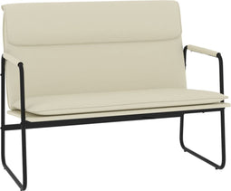 vidaXL - Bankje - 100x64x80 - cm - kunstleer - crèmekleurig