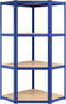 vidaXL - Opbergrek - 4-laags - 2 - st - staal - & - bewerkt - hout - blauw
