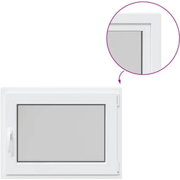 vidaXL - Kelderraam - "RISOR" - 80x60 - cm - draai- - en - kiephoek - DIN - rechts - wit