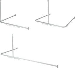 Sealskin Easy Roll - Douchegordijnstangset - 90x90x90 cm - Mat aluminium - Zilver