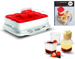 SEB Yoghurtmaker 12 potten 140 ml, Yoghurt en zelfgemaakte desserts, 5 automatische programma's, 100% BPA-vrij, Made in France YY5114FB