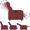 Fauteuil verstelbaar stof wijnrood