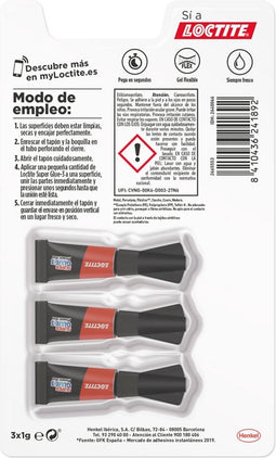 Secondenlijm Loctite Super Glue-3 Power Gel Mini Trio 3 Stuks (1 g)