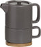 Secret de Gourmet 3 in 1 Theepot + Kopje + Onderzetter Keramiek - Taupe