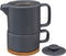 Secret de Gourmet 3 in 1 Theepot + Kopje + Onderzetter Keramiek - Blauwgrijs