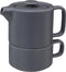 Secret de Gourmet 3 in 1 Theepot + Kopje + Onderzetter Keramiek - Blauwgrijs
