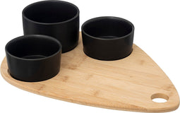 Secret de Gourmet Aperitief set black bamboe - 4-delig - Zwart