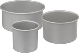 Secret de Gourmet Cakevormen hoge rand 10/15/20x10cm - Set van 3 - Zilver